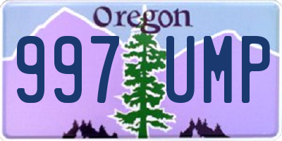 OR license plate 997UMP