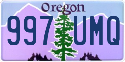 OR license plate 997UMQ