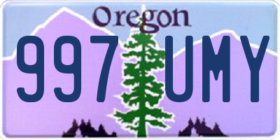 OR license plate 997UMY