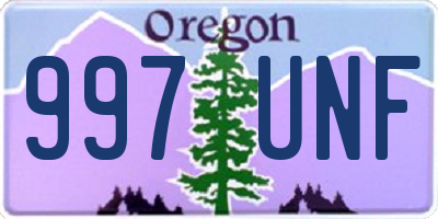 OR license plate 997UNF