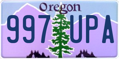 OR license plate 997UPA