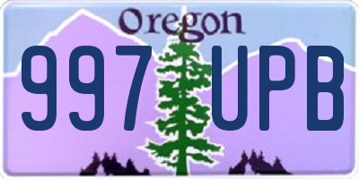 OR license plate 997UPB