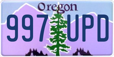 OR license plate 997UPD