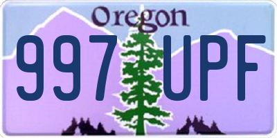 OR license plate 997UPF