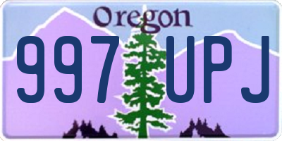 OR license plate 997UPJ