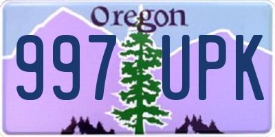 OR license plate 997UPK