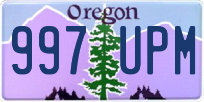 OR license plate 997UPM