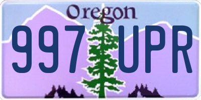 OR license plate 997UPR