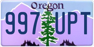 OR license plate 997UPT