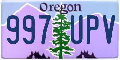 OR license plate 997UPV