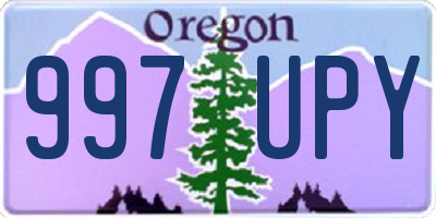 OR license plate 997UPY