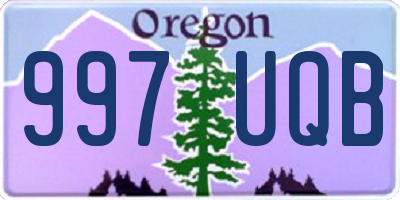 OR license plate 997UQB