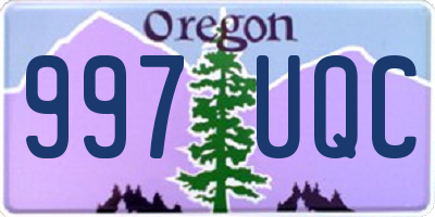 OR license plate 997UQC