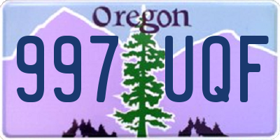 OR license plate 997UQF