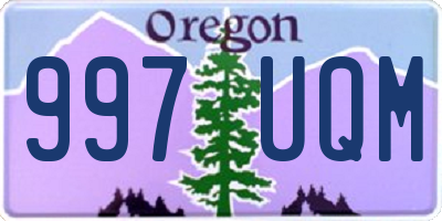 OR license plate 997UQM