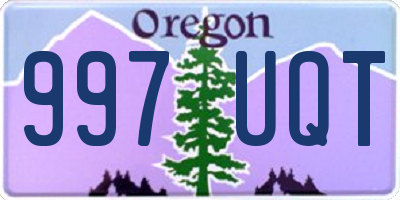 OR license plate 997UQT