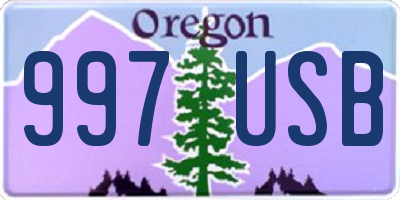 OR license plate 997USB