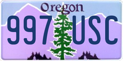 OR license plate 997USC