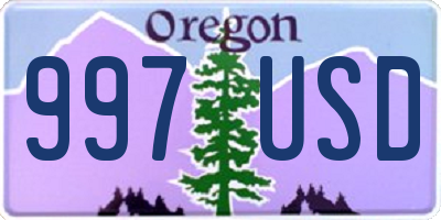 OR license plate 997USD