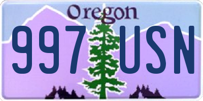 OR license plate 997USN