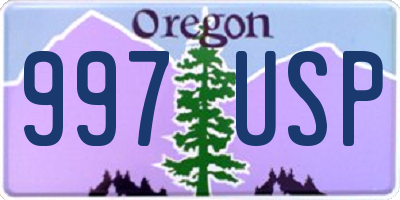 OR license plate 997USP