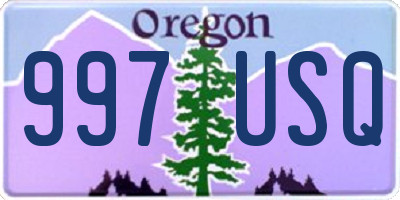 OR license plate 997USQ