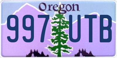 OR license plate 997UTB