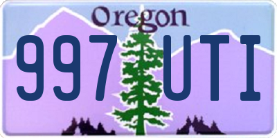 OR license plate 997UTI