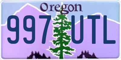 OR license plate 997UTL