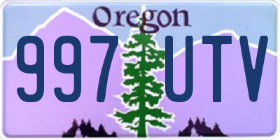 OR license plate 997UTV