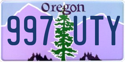OR license plate 997UTY
