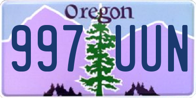 OR license plate 997UUN