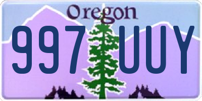 OR license plate 997UUY