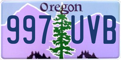 OR license plate 997UVB