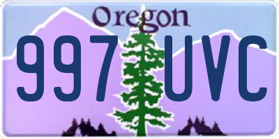 OR license plate 997UVC