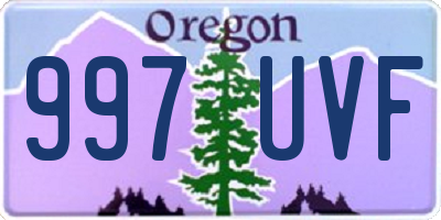 OR license plate 997UVF