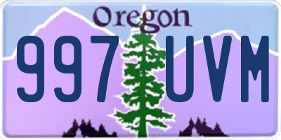 OR license plate 997UVM
