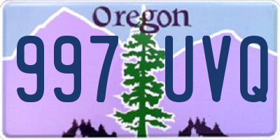 OR license plate 997UVQ