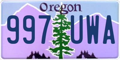 OR license plate 997UWA