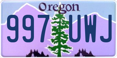 OR license plate 997UWJ