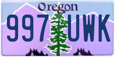 OR license plate 997UWK