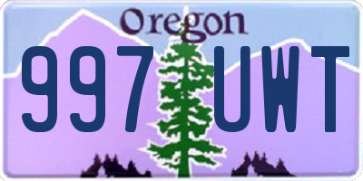 OR license plate 997UWT