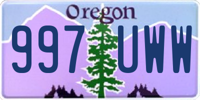 OR license plate 997UWW