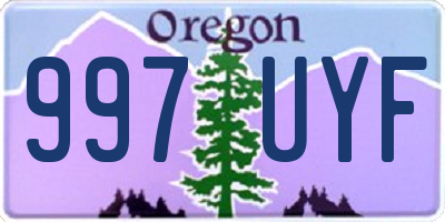 OR license plate 997UYF