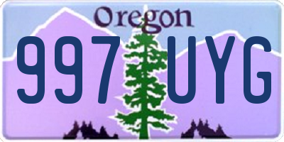 OR license plate 997UYG