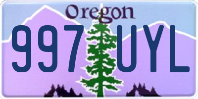 OR license plate 997UYL