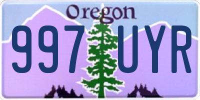 OR license plate 997UYR