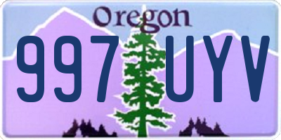 OR license plate 997UYV