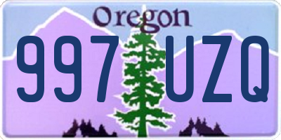 OR license plate 997UZQ