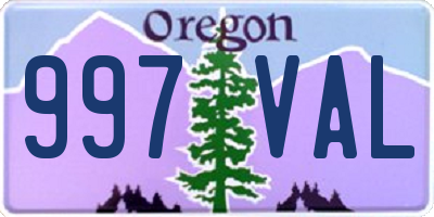 OR license plate 997VAL